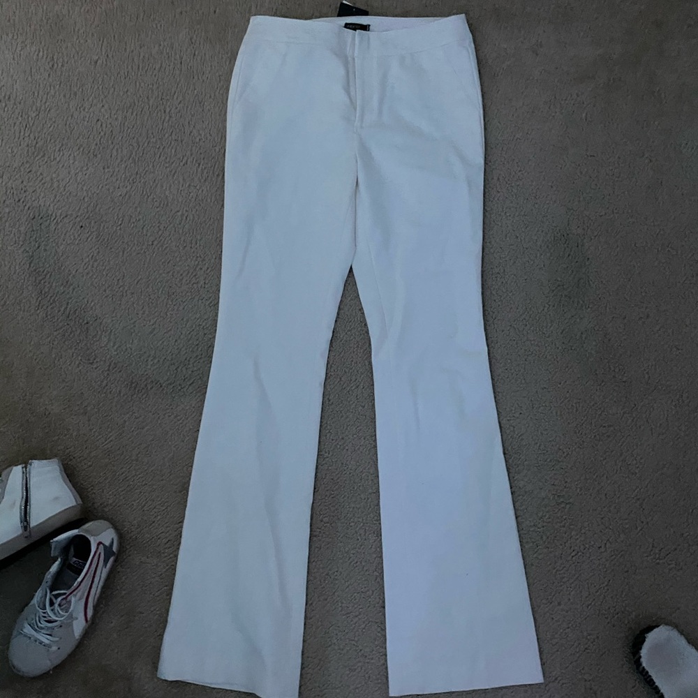 White flare pants